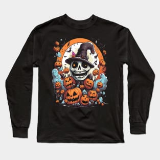 Halloween Laughing Skull Long Sleeve T-Shirt